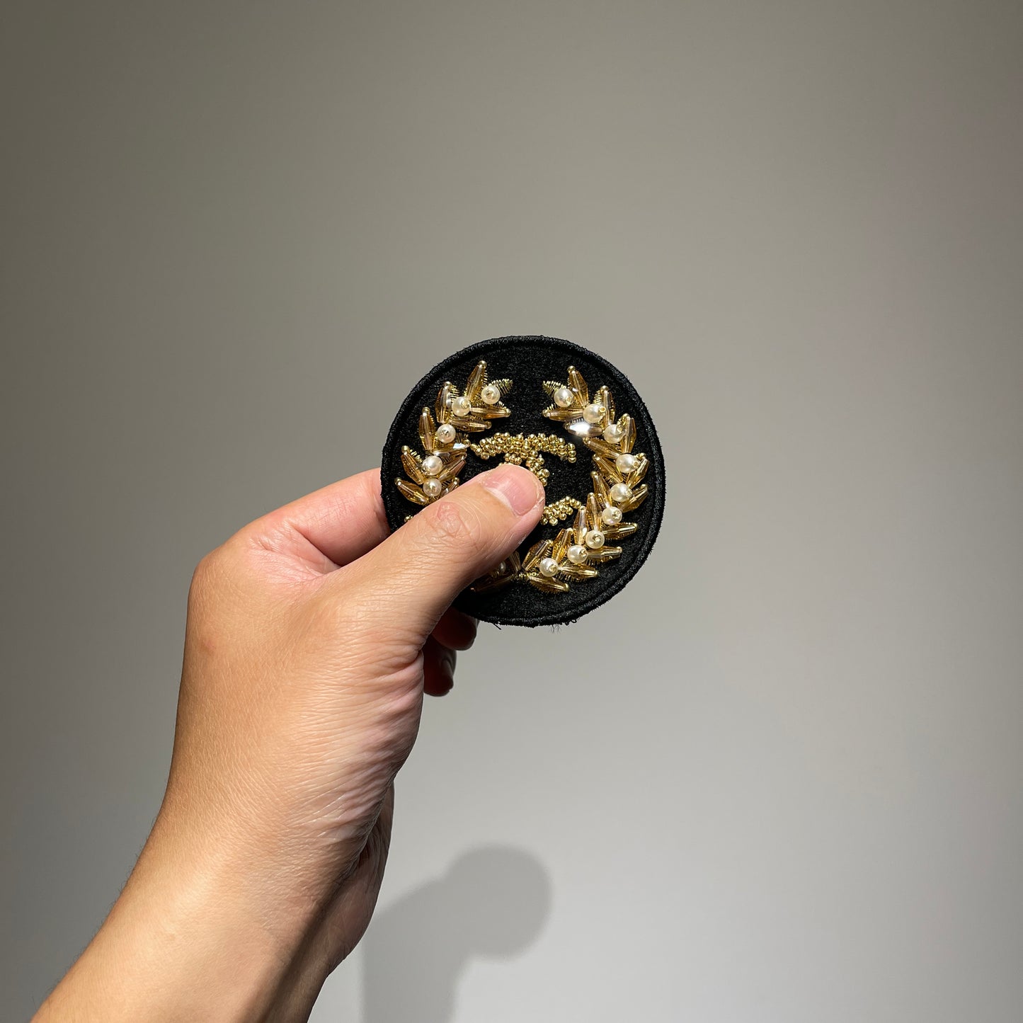 Gold Beaded Designer Circle Patch | Luxury Inspired Embellishment
