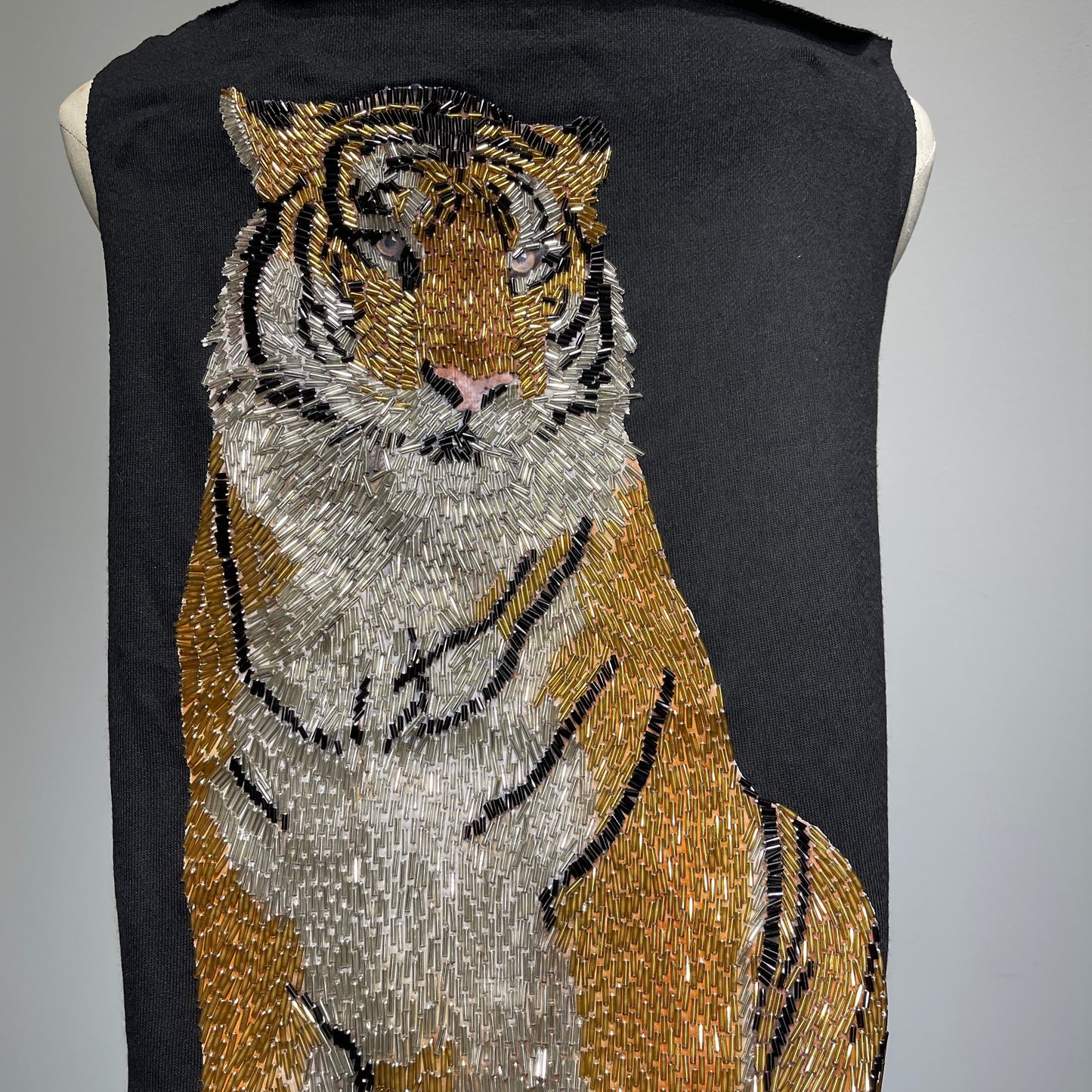 Extra Large Beaded Tiger Patch - Intricately Embellished - Premium Quality