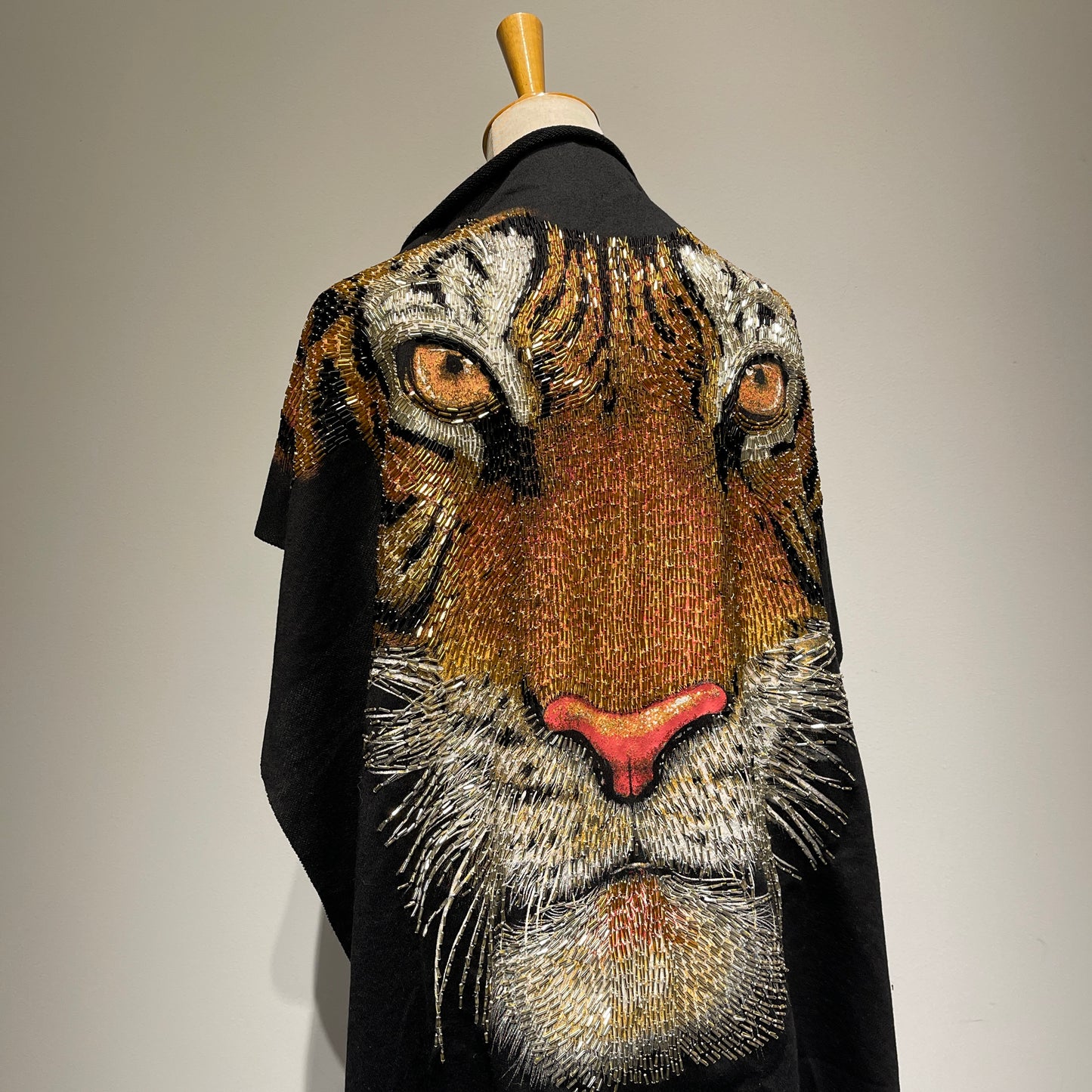 Regal Lion Face Embroidered Patch - Extra Large Artistic Embellishment on French Terry