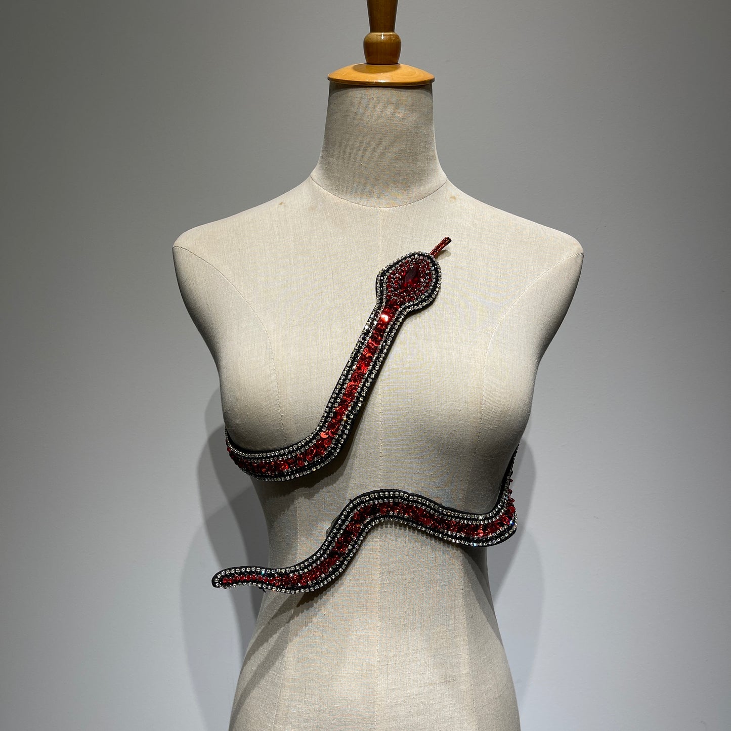 Patch con strass rosso scintillante e paillettes Snake-Perfetto per un outfit di reputazione