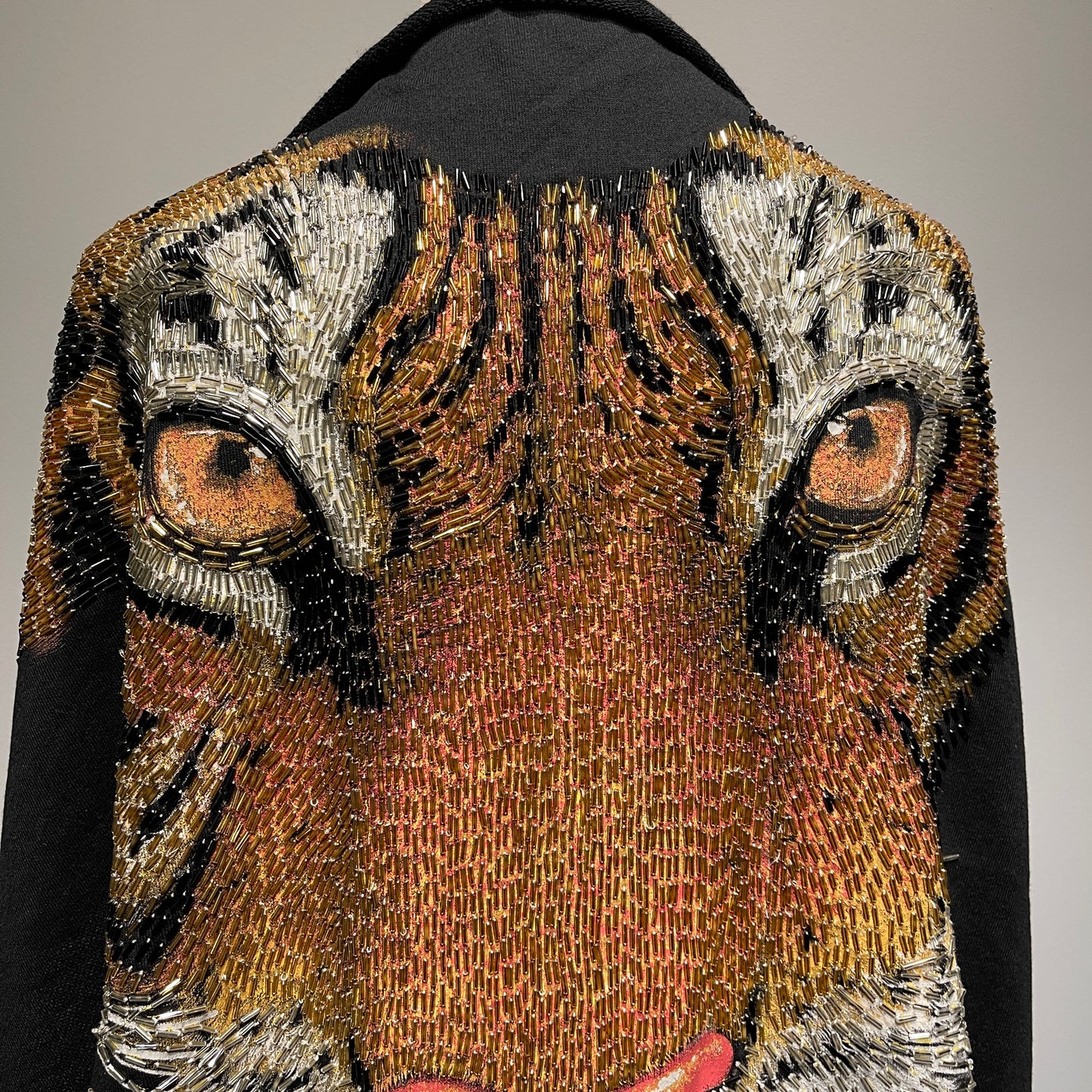 Regal Lion Face Embroidered Patch - Extra Large Artistic Embellishment on French Terry