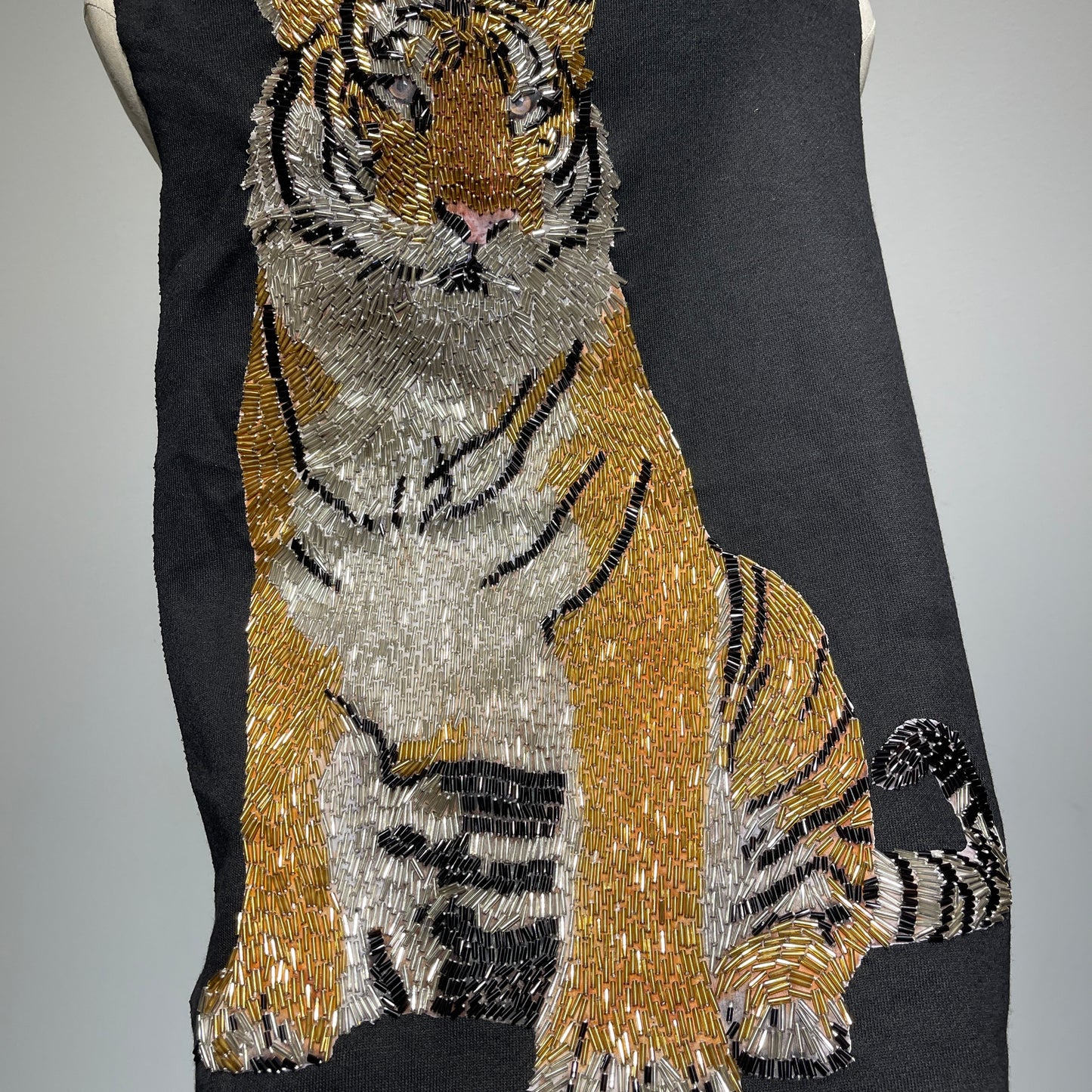 Extra Large Beaded Tiger Patch - Intricately Embellished - Premium Quality
