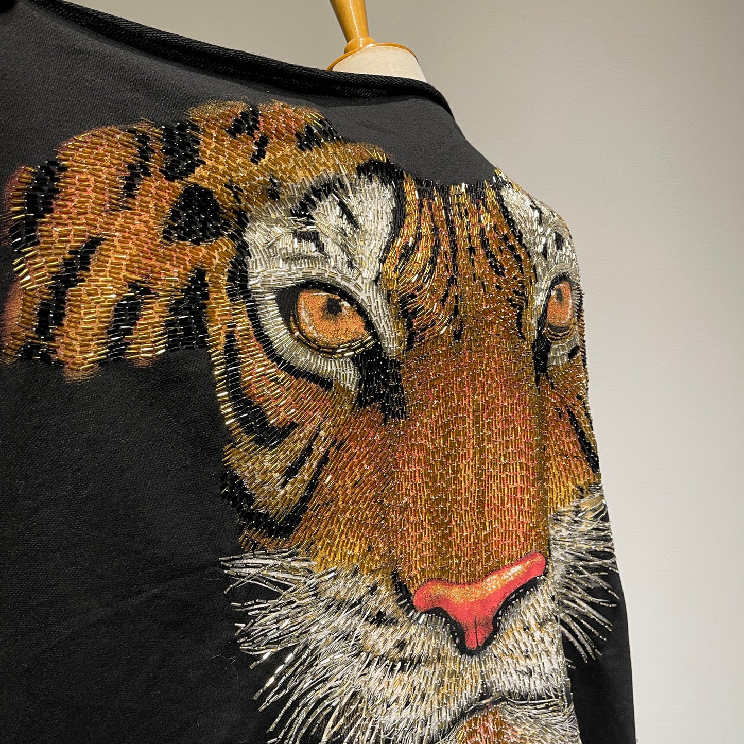 Regal Lion Face Embroidered Patch - Extra Large Artistic Embellishment on French Terry