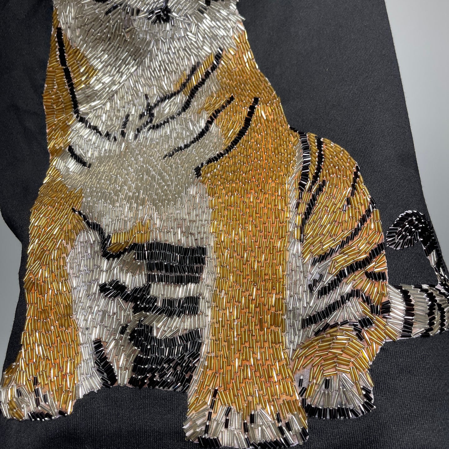 Extra Large Beaded Tiger Patch - Intricately Embellished - Premium Quality