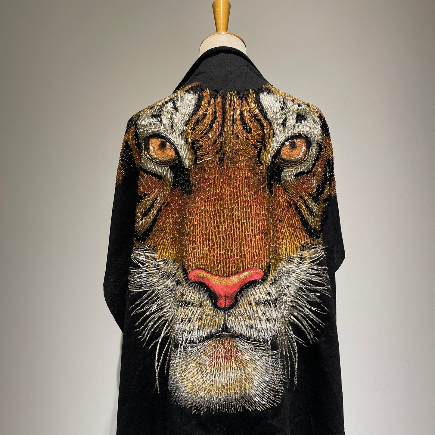 Regal Lion Face Embroidered Patch - Extra Large Artistic Embellishment on French Terry