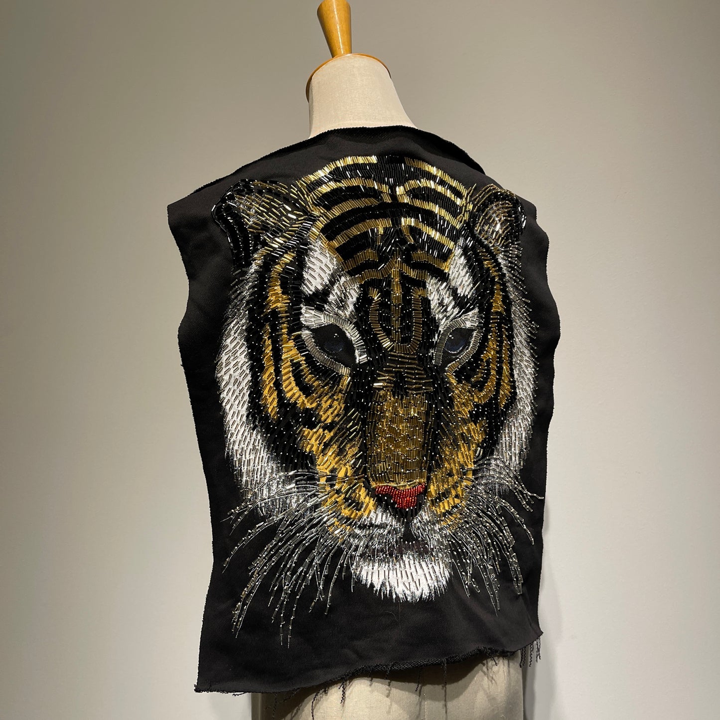 Luxury White Tiger Beaded Patch for Statement Fashioh