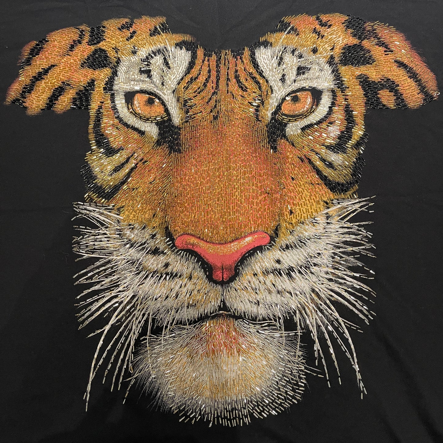 Regal Lion Face Embroidered Patch - Extra Large Artistic Embellishment on French Terry